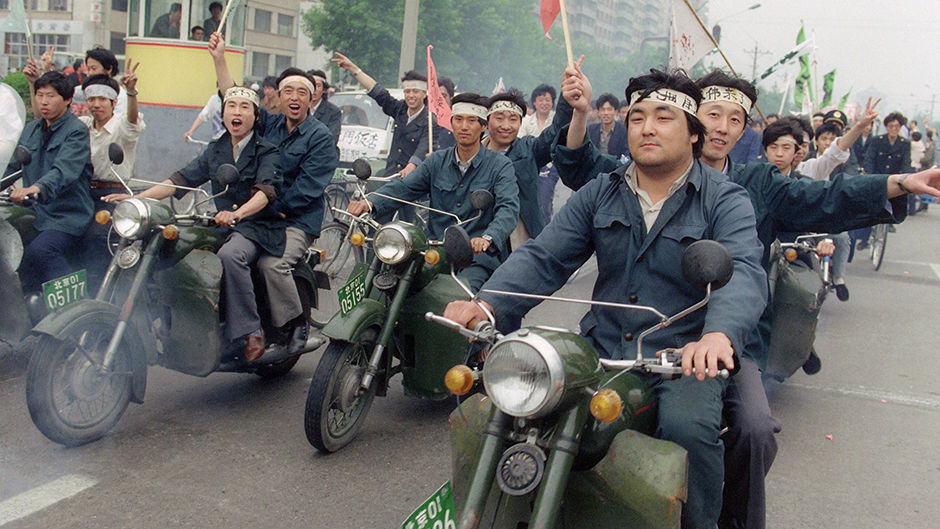 CHINA-BEIJING SPRING-TIANANMEN-WORKERS